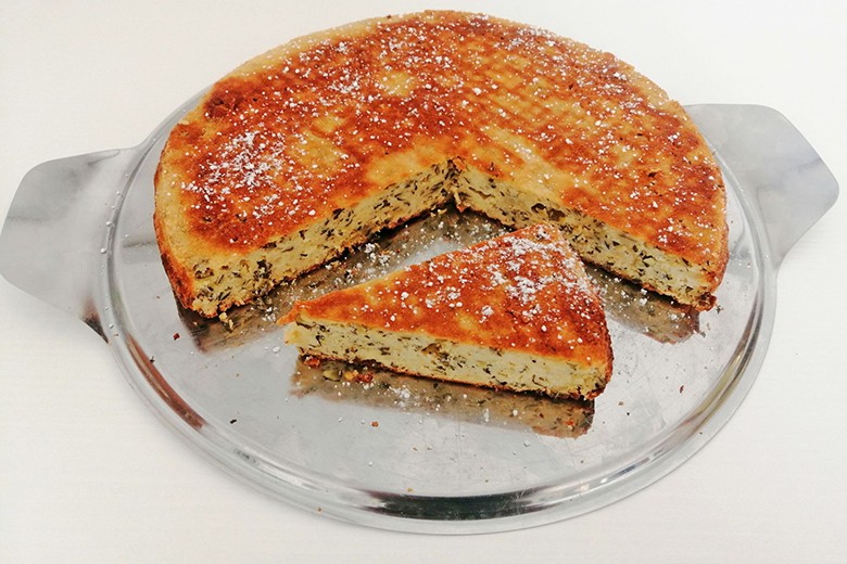 Topfentorte mit Stevia und Kürbiskernen
