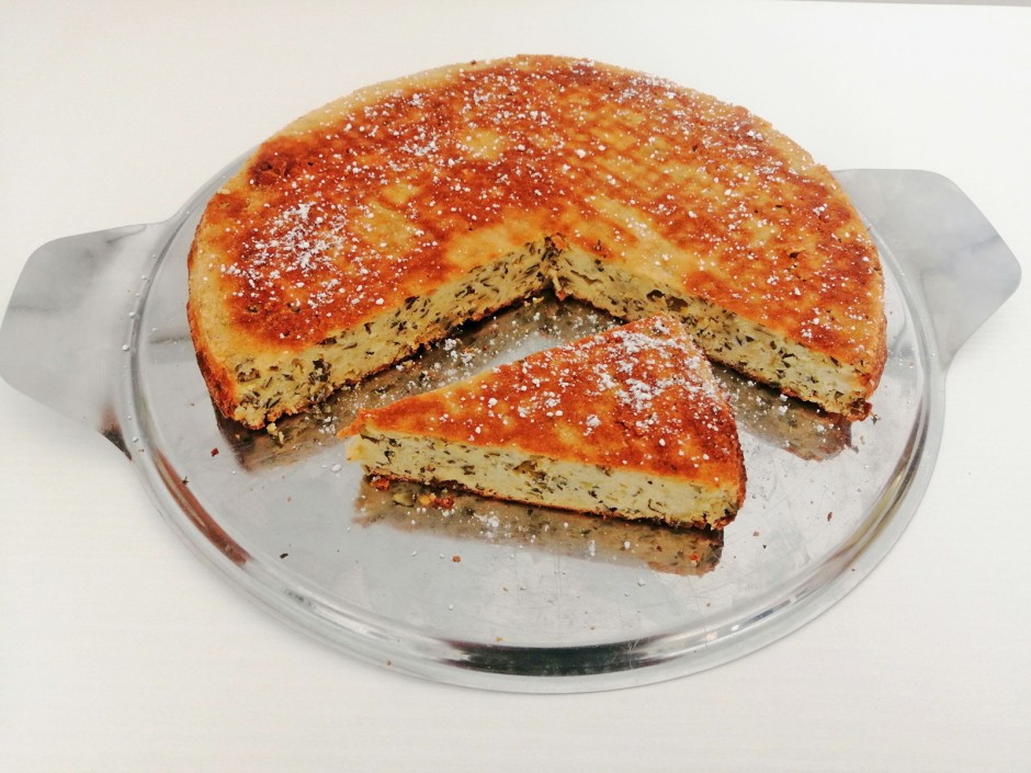 Topfentorte mit Stevia und Kürbiskernen