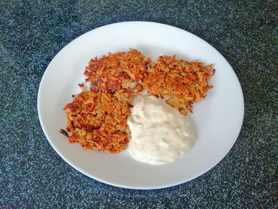 Topinambur-Puffer mit Haferflocken