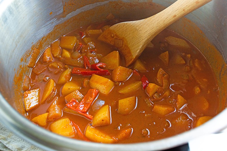Kürbisgulasch mit Paprika