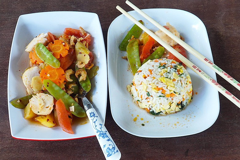Surimi-Cap Cay mit Mandarinreis