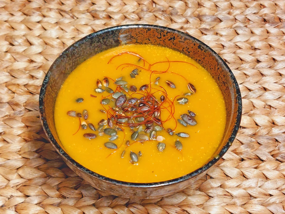 Kürbissuppe mit Papaya