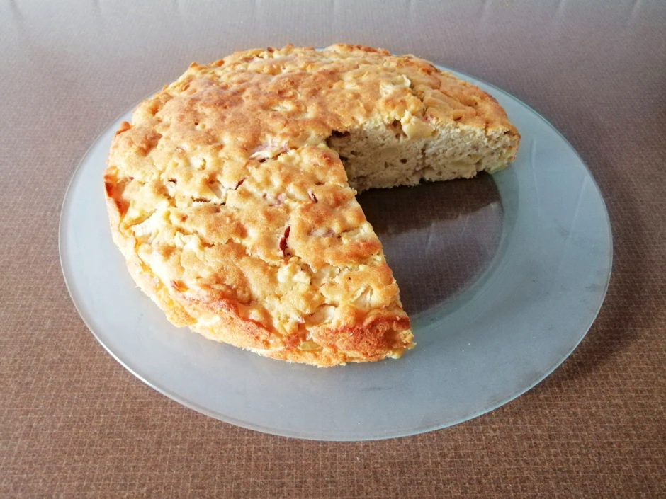 Apfelkuchen mit Vanillepudding