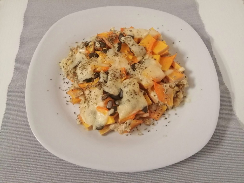 Polenta-Pizza mit Kürbis
