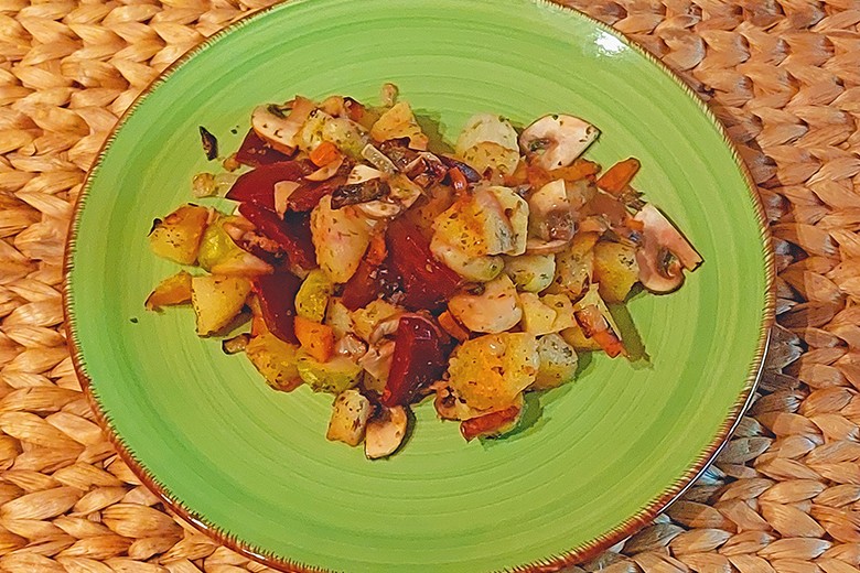 Gröstel mit Kartoffelknödel