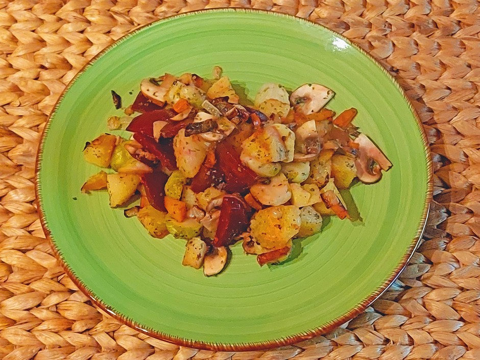 Gröstel mit Kartoffelknödel