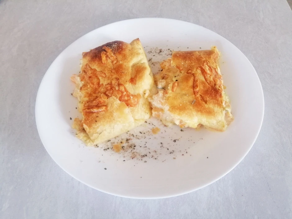 K&uuml;rbisstrudel mit Dinkelbl&auml;tterteig