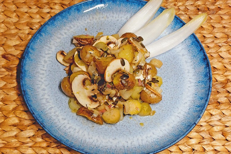 Kartoffelsalat mit Kohlsprossen
