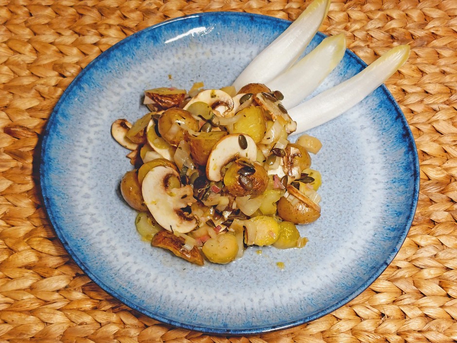 Kartoffelsalat mit Kohlsprossen
