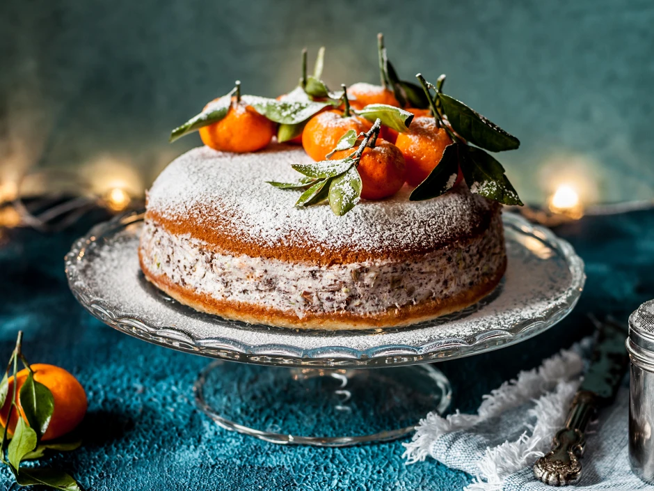 Mandarinen-Topfen-Weihnachtstorte