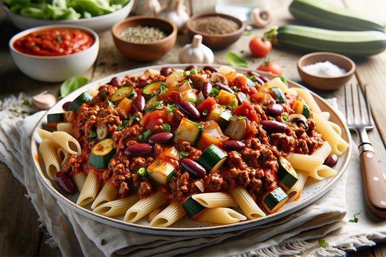 Bohnen-Bolognese mit Faschiertem