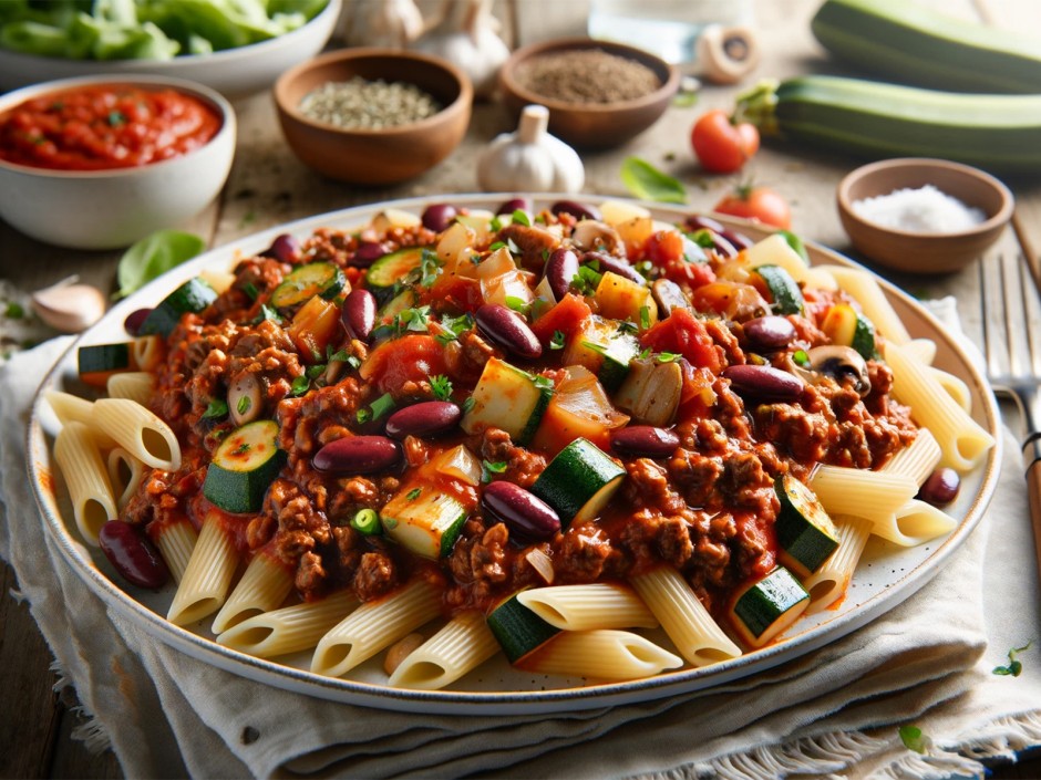 Bohnen-Bolognese mit Faschiertem