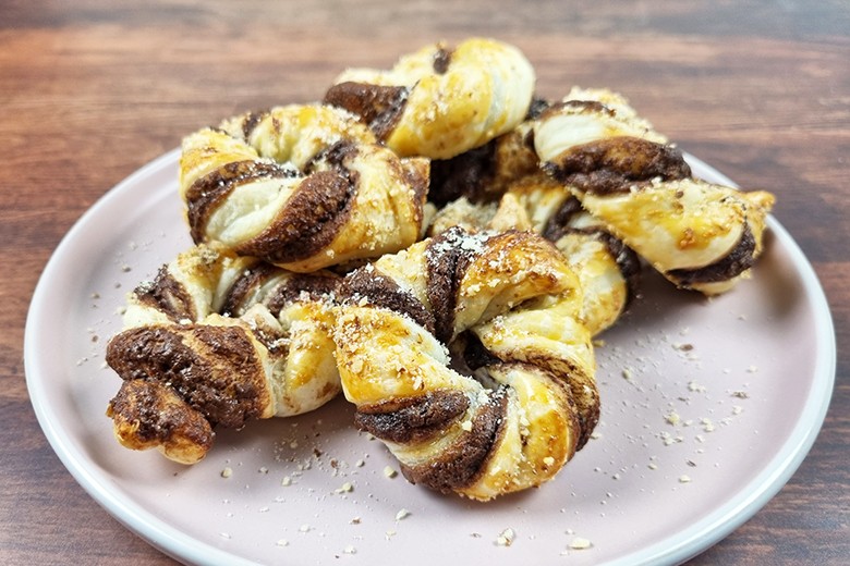 Schoko-Blätterteig-Ringe