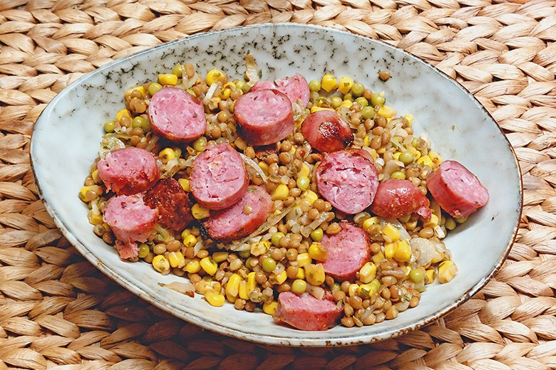 Linsensalat mit Salsiccia