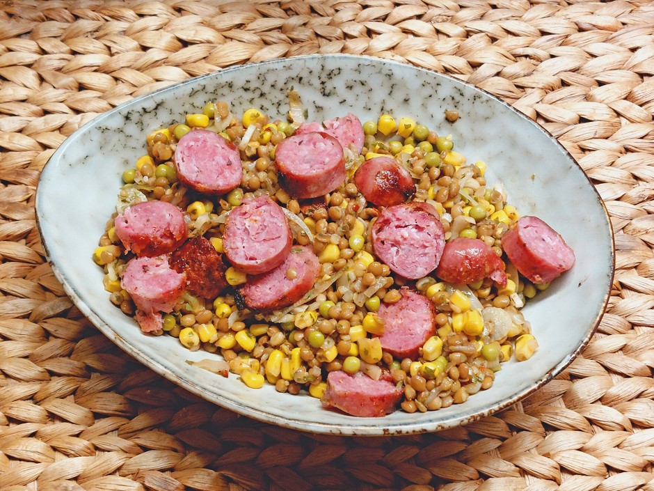 Linsensalat mit Salsiccia