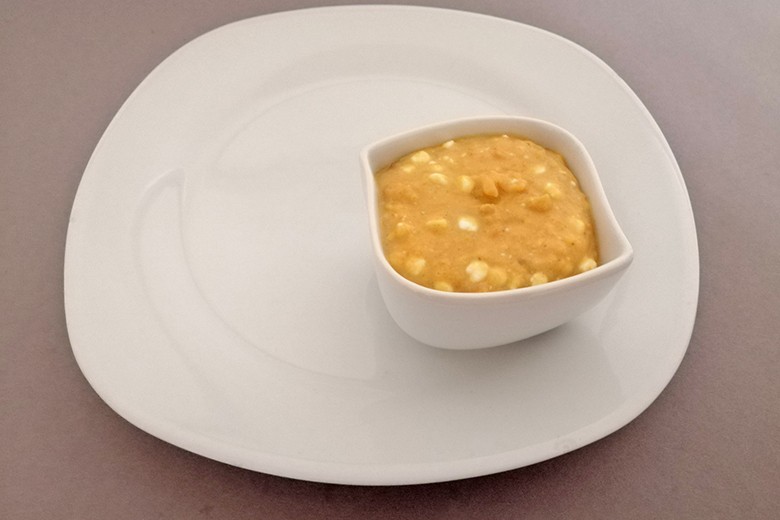 Süßkartoffel-Püree mit körnigem Frischkäse
