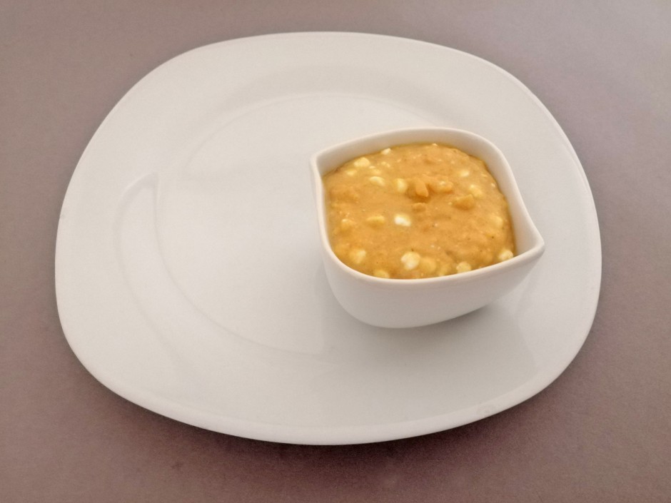 Süßkartoffel-Püree mit körnigem Frischkäse