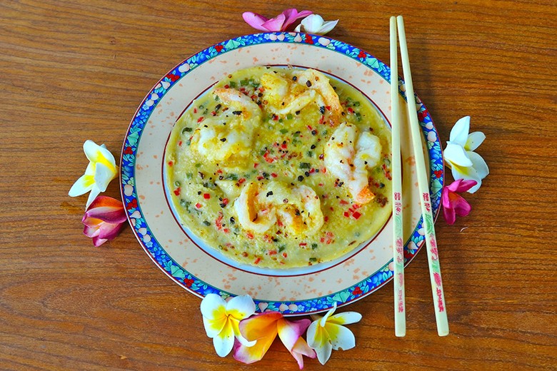 Omelette mit Garnelen 