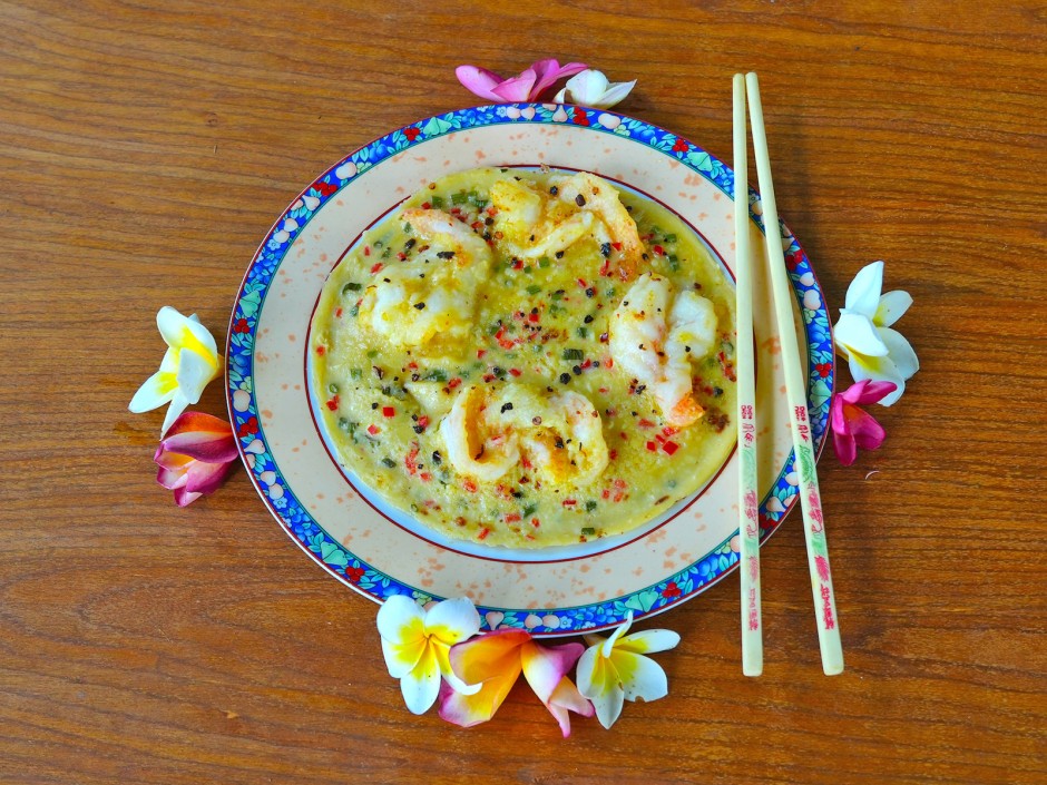 Omelette mit Garnelen