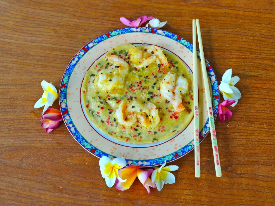 Omelette mit Garnelen