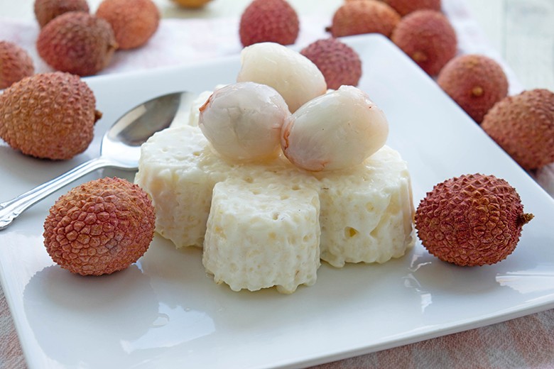 Litschi-Reis-Dessert
