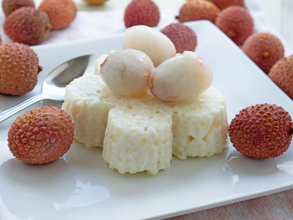 Litschi-Reis-Dessert