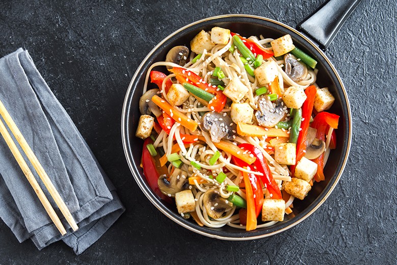 Vegane Tofu-Bohnenpfanne