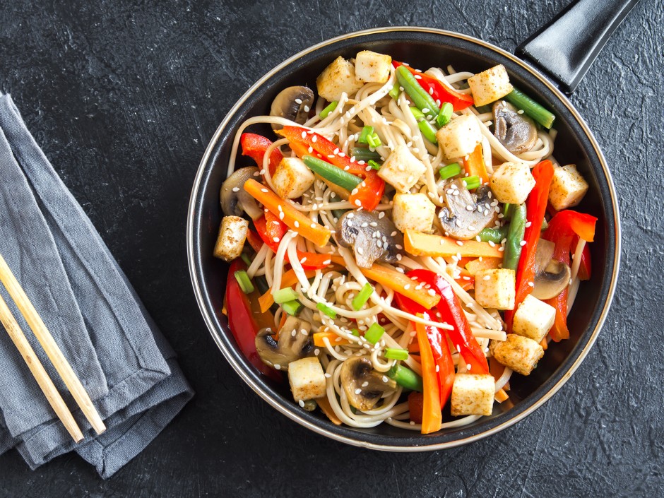 Vegane Tofu-Bohnenpfanne