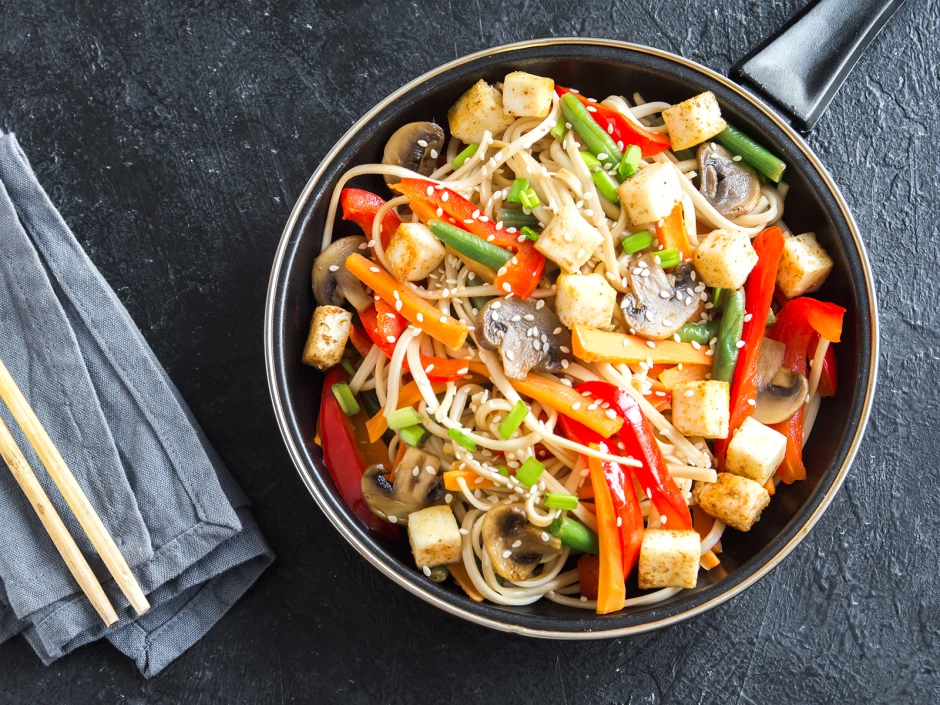 Vegane Tofu-Bohnenpfanne