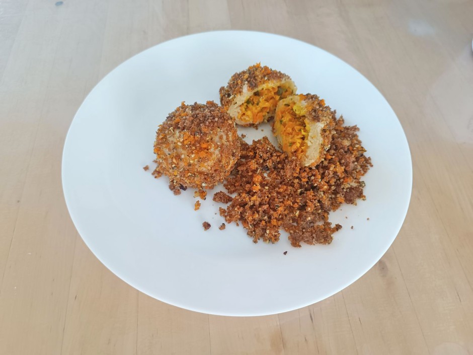 Kürbisknödel mit Dinkel-Topfenteig