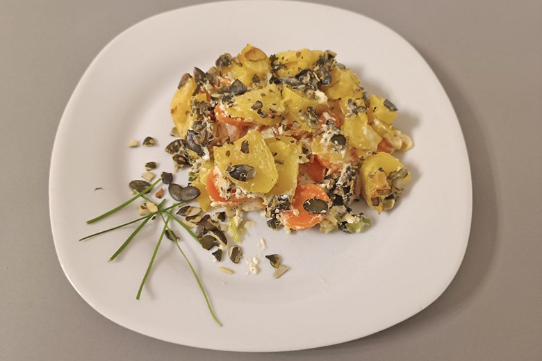 Pikanter Kartoffelauflauf