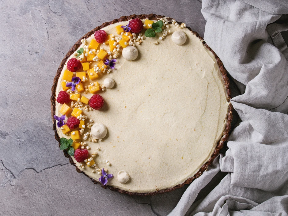 Tarte mit wei&szlig;er Schokoladencreme