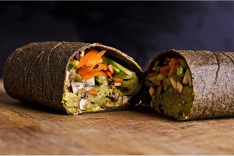 Rohkost Noriblätter-Wraps
