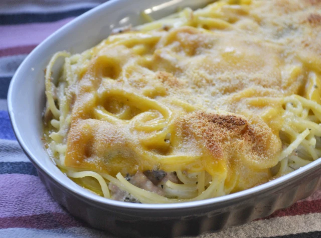 Spaghetti Auflauf mit Schinken