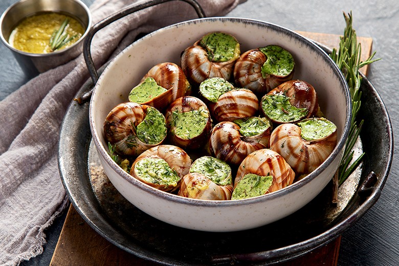 Weinbergschnecken mit Kräuterbutter