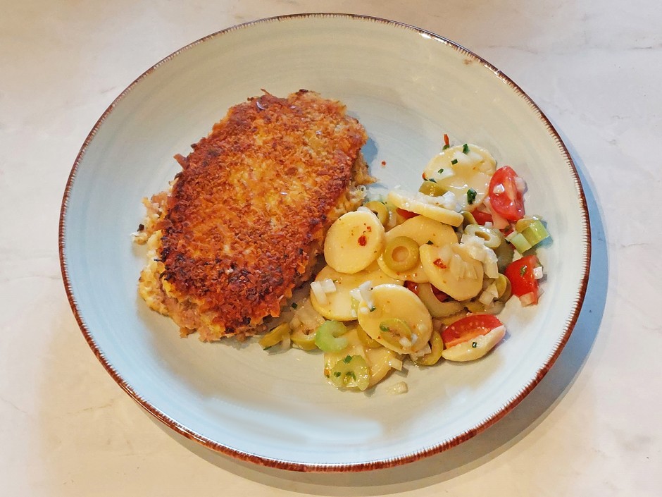 Schweinesteak in Krenkruste