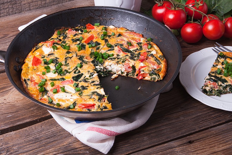 Ofenfrittata mit Spinat