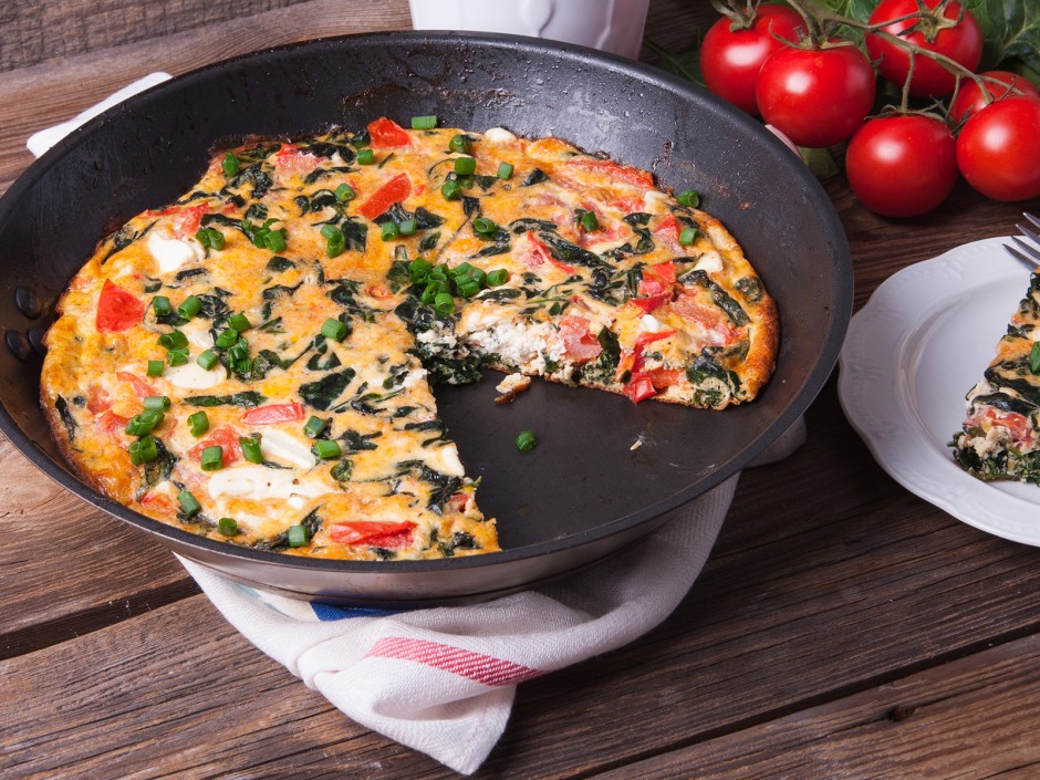 Ofenfrittata mit Spinat