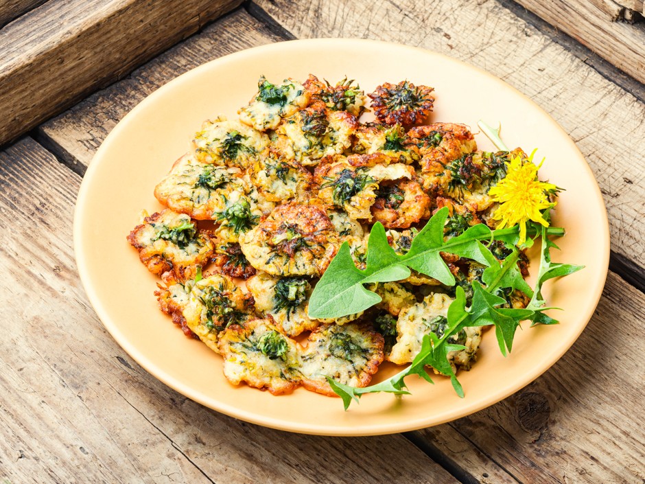 Frittierte Löwenzahnblüten