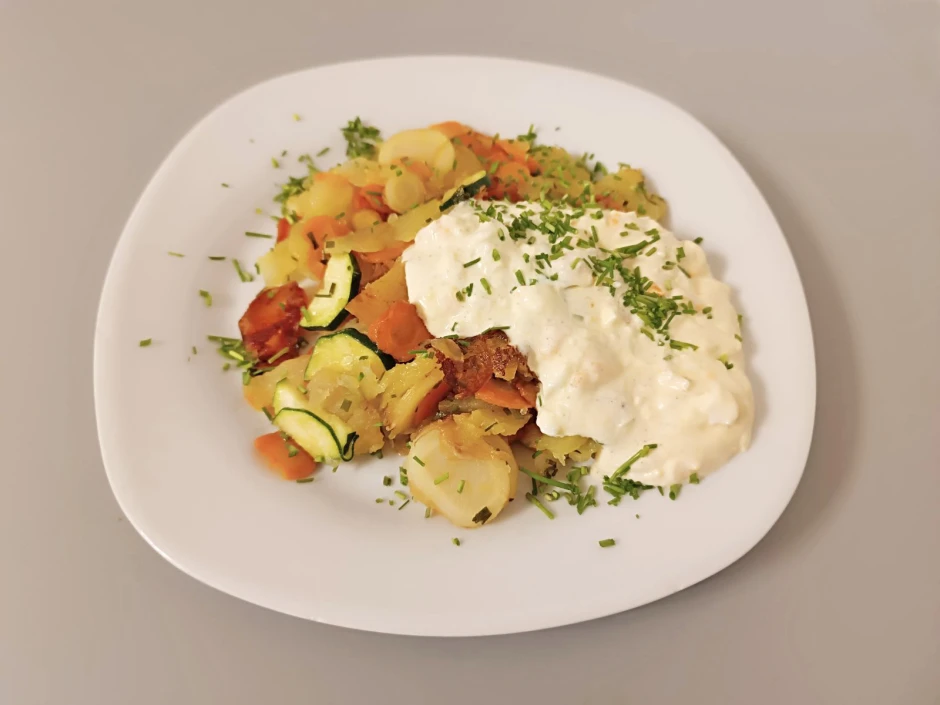 R&ouml;stgem&uuml;se mit Eiersauce