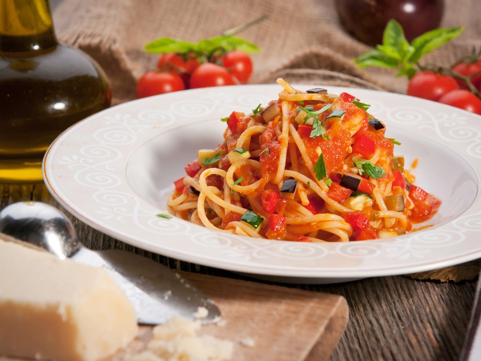 Spaghetti mit Ratatouille Sauce