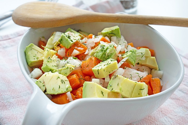 Süßkartoffelsalat mit Avocado