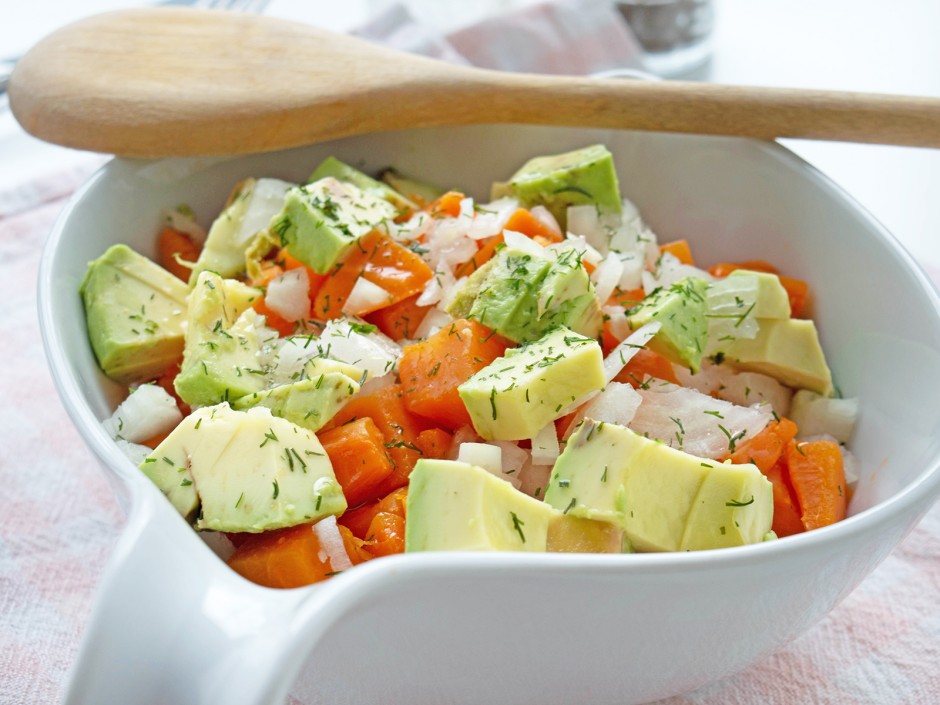 Süßkartoffelsalat mit Avocado
