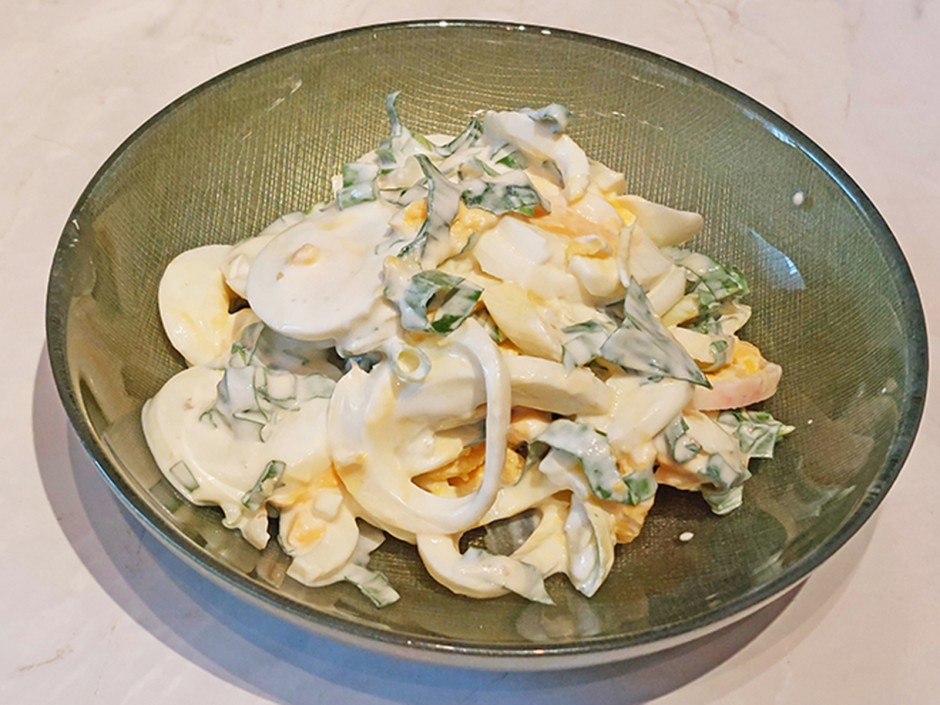 Bärlauch-Eier-Salat mit Wasabi-Dressing