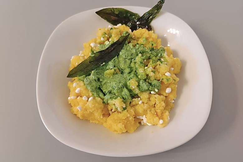 Polenta mit Bärlauchcreme