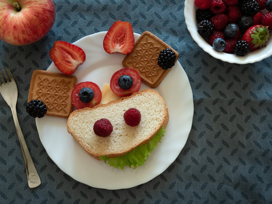 Lustiges Frühstückssandwich