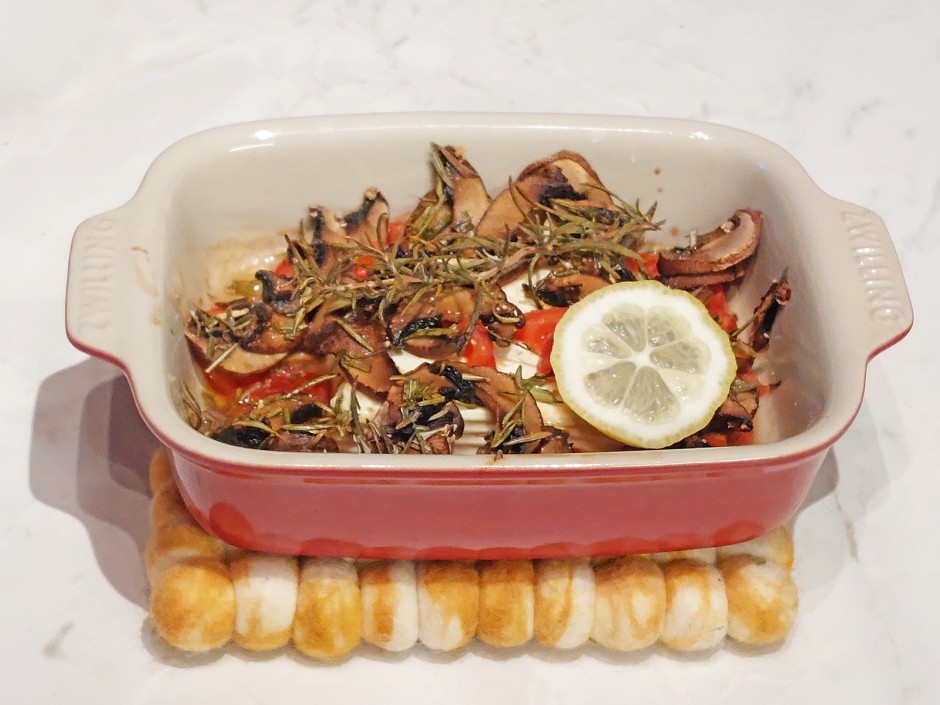Ofen-Feta mit Champignons