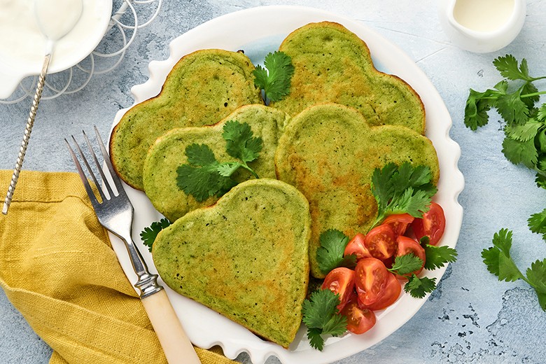 Spinat Waffeln