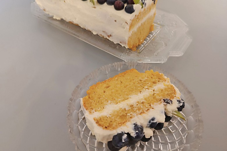 Dinkelkuchen mit Mascarponecreme