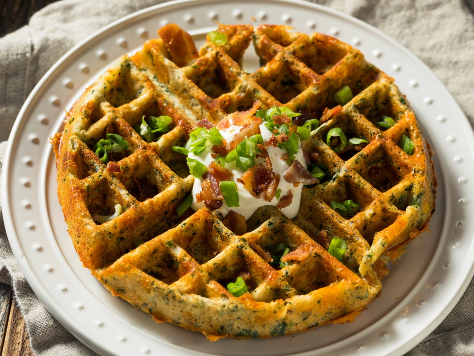 Herzhafte Waffeln mit K&auml;se und Speck